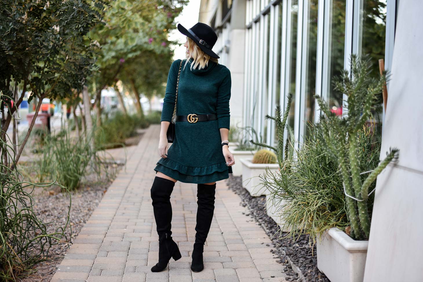 Erin Elizabeth of Wink and a Twirl Wearing Bella Rose Boutique Sweater Dress