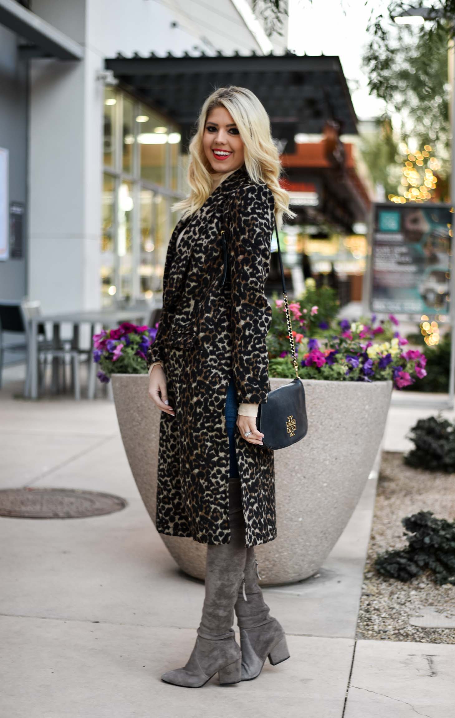 Erin Elizabeth of Wink and a Twirl in Nordstrom Leith Leopard Coat