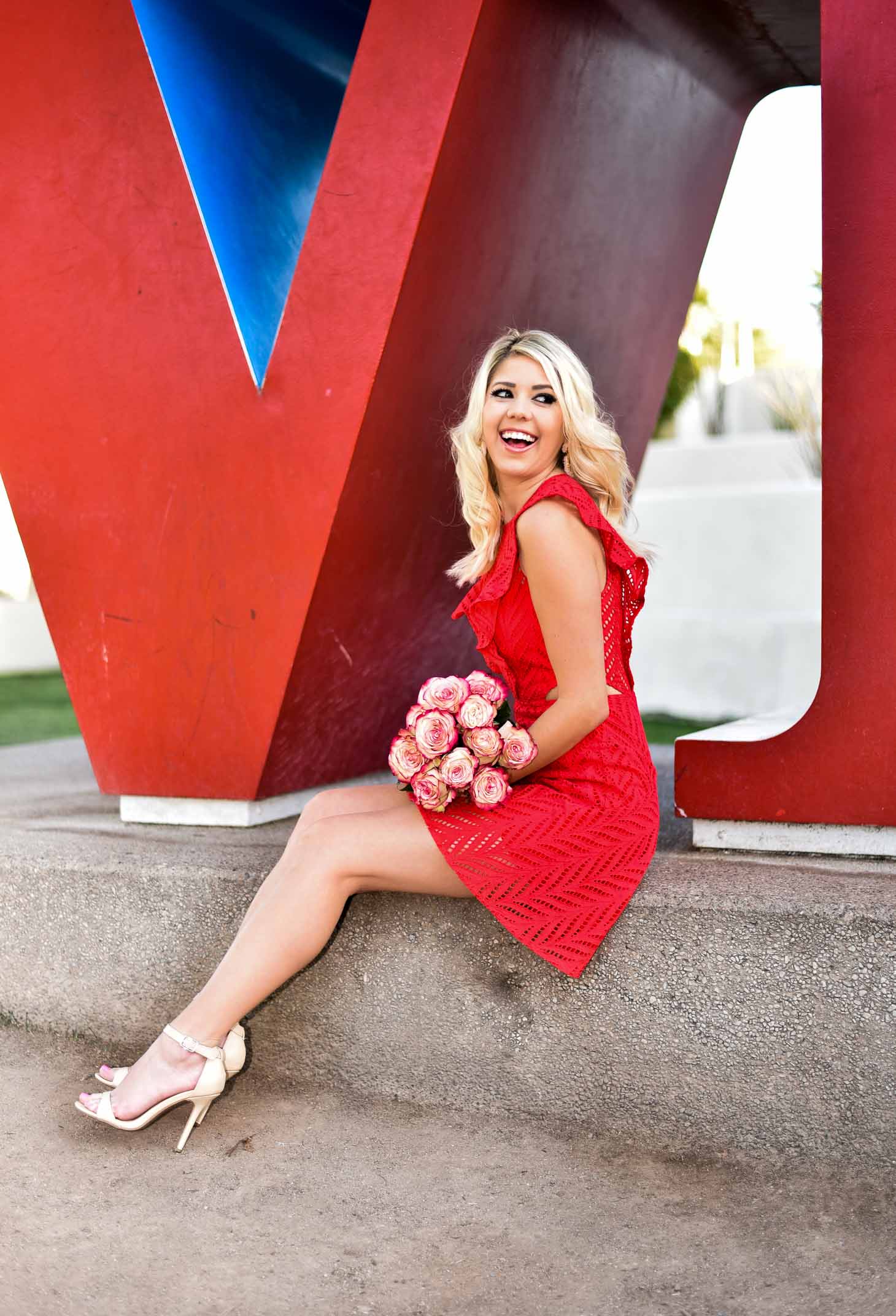 Erin Elizabeth of Wink and a Twirl in Red Dress For Valentine's Day