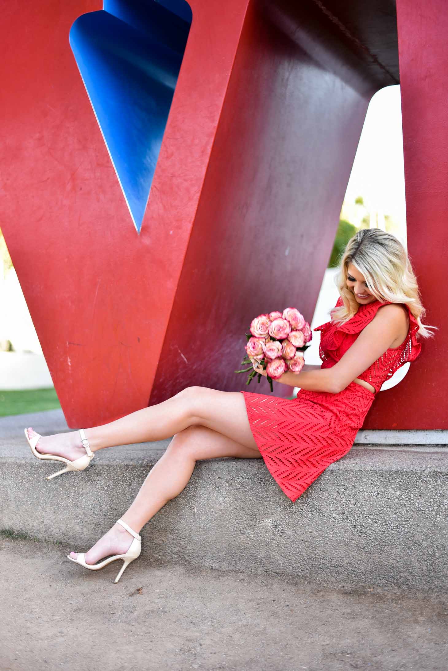 Erin Elizabeth of Wink and a Twirl in Red Dress For Valentine's Day