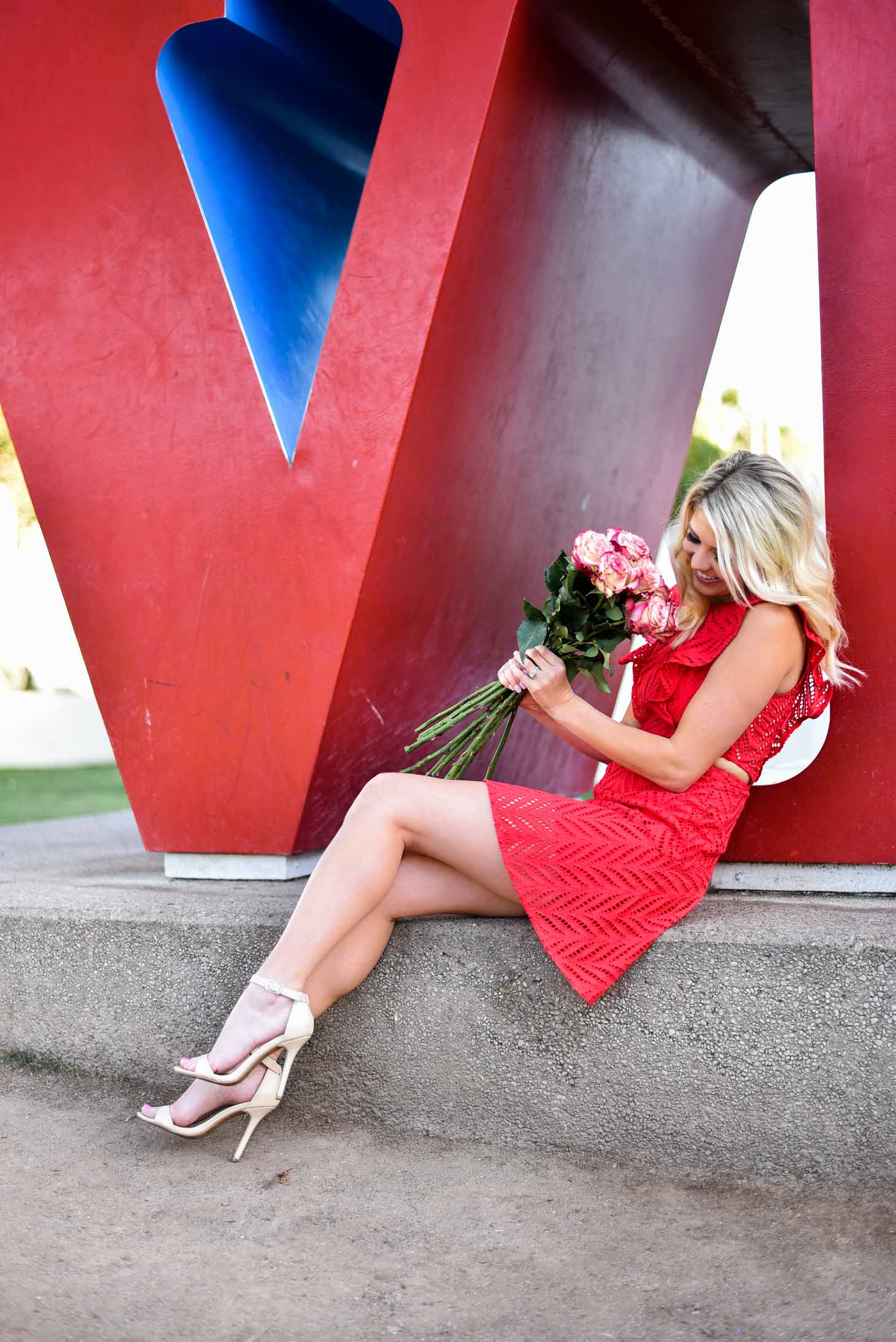 Erin Elizabeth of Wink and a Twirl in Red Dress For Valentine's Day