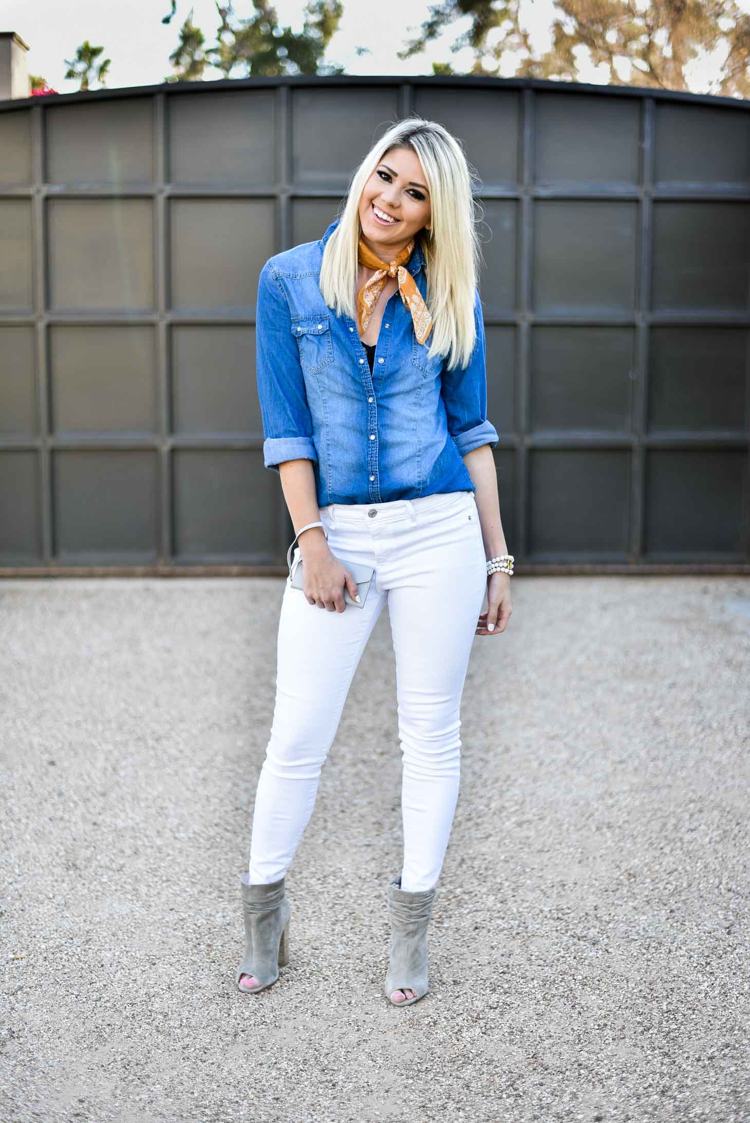 Chambray and White for Spring - Wink and a Twirl