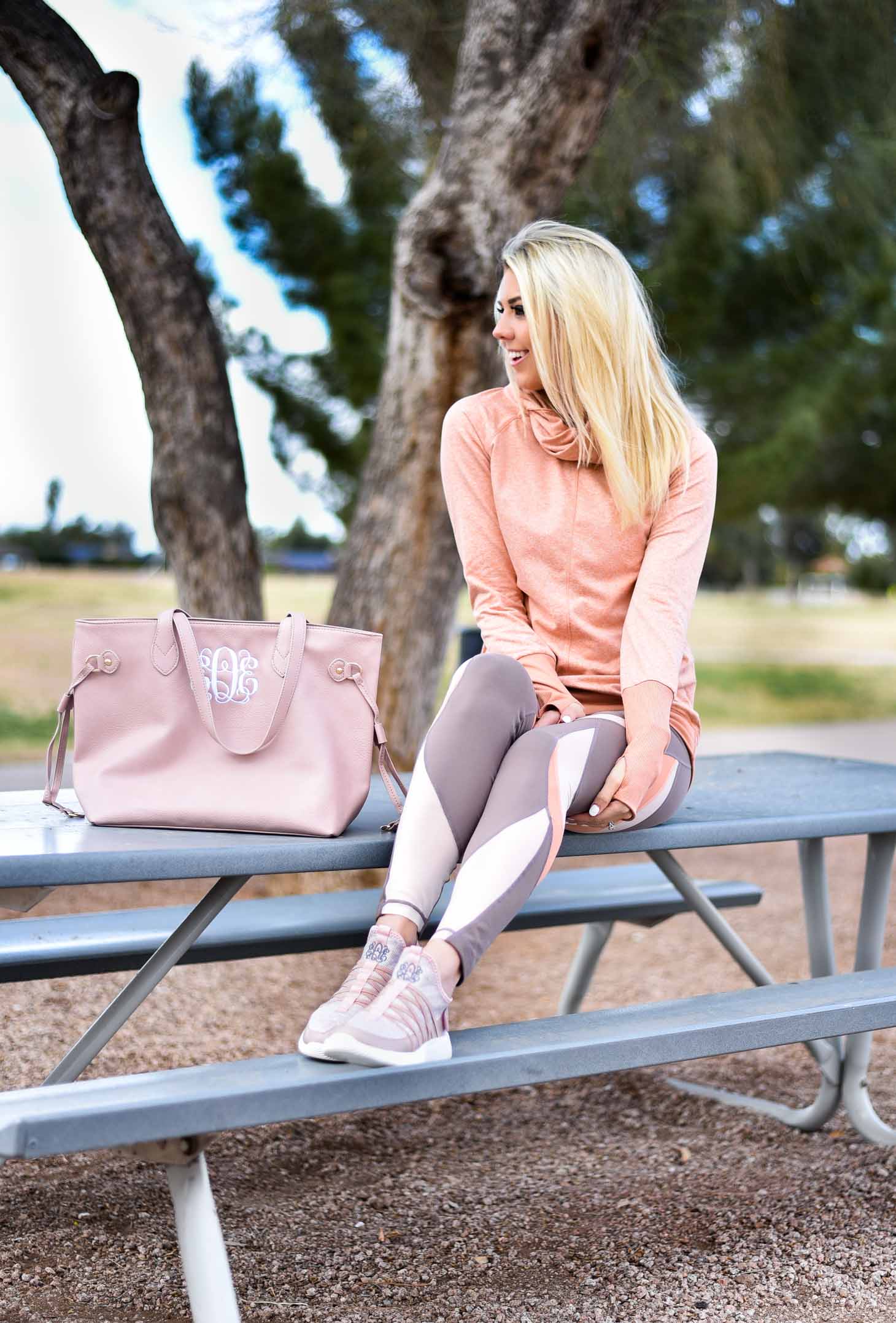 Erin Elizabeth of Wink and a Twirl in Zella Athleisure 