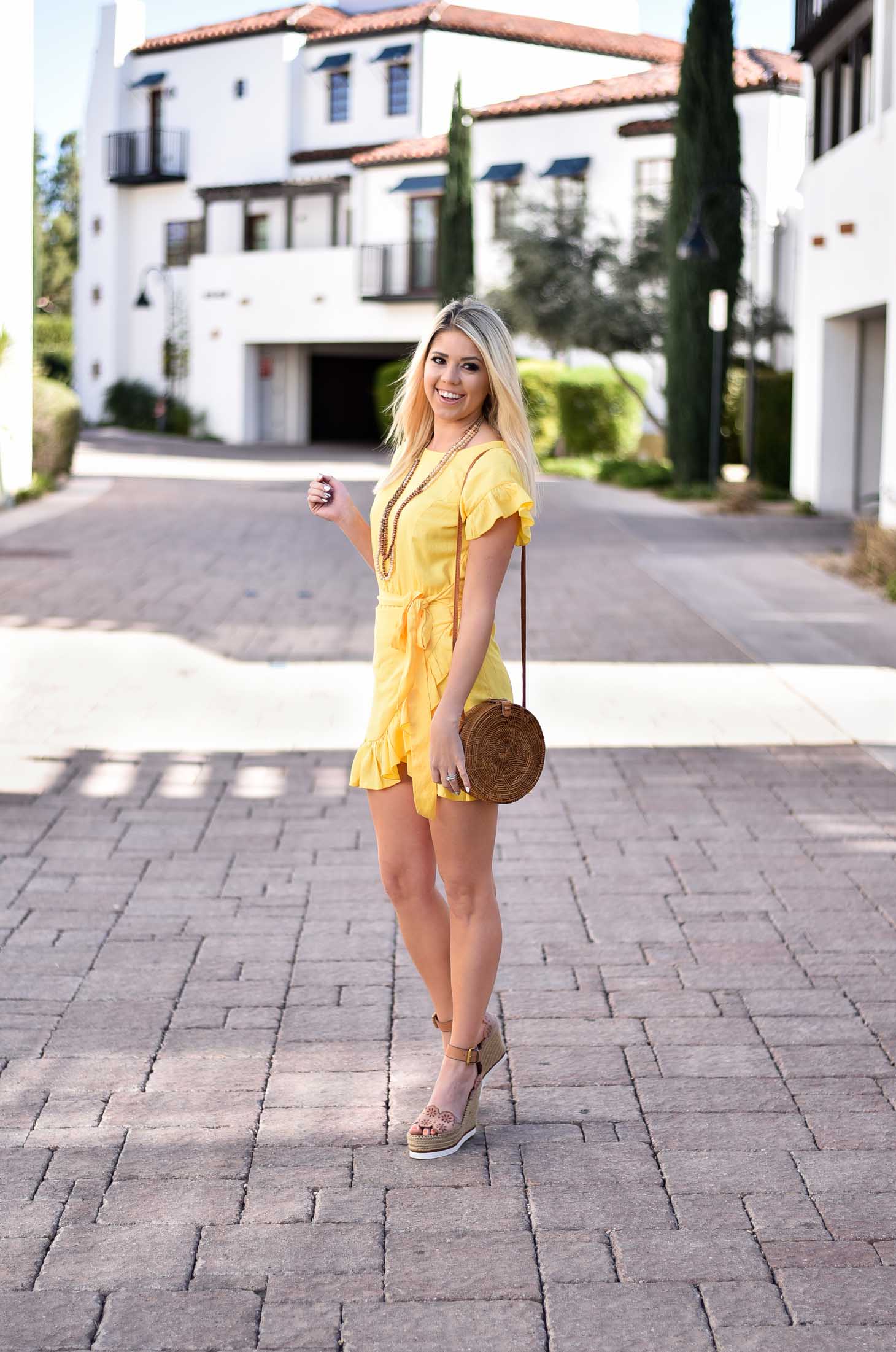 Erin Elizabeth of Wink and a Twirl in Yellow Spring Dress