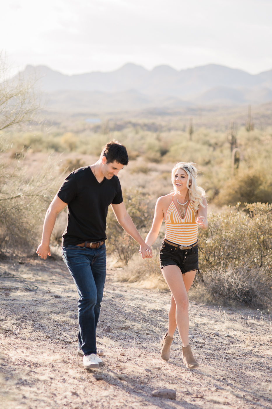 Erin Elizabeth of Wink and a Twirl and Hubby Photoshoot with Megan Lee of Megan Lee Photography in Arizona Desert Photoshoot