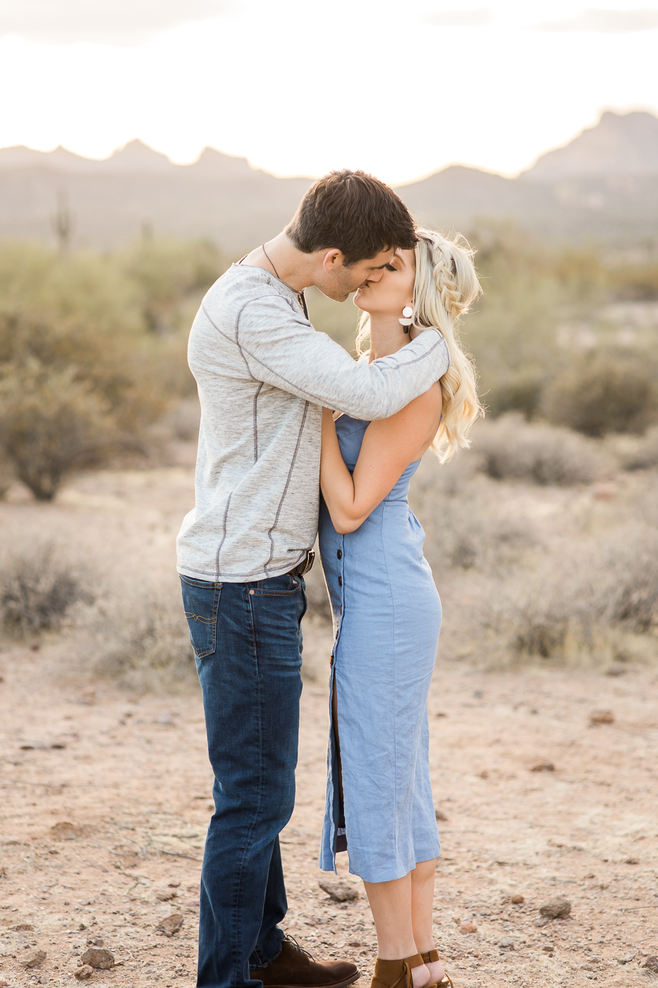 Erin Elizabeth of Wink and a Twirl and Hubby Photoshoot with Megan Lee of Megan Lee Photography in Arizona Desert Photoshoot