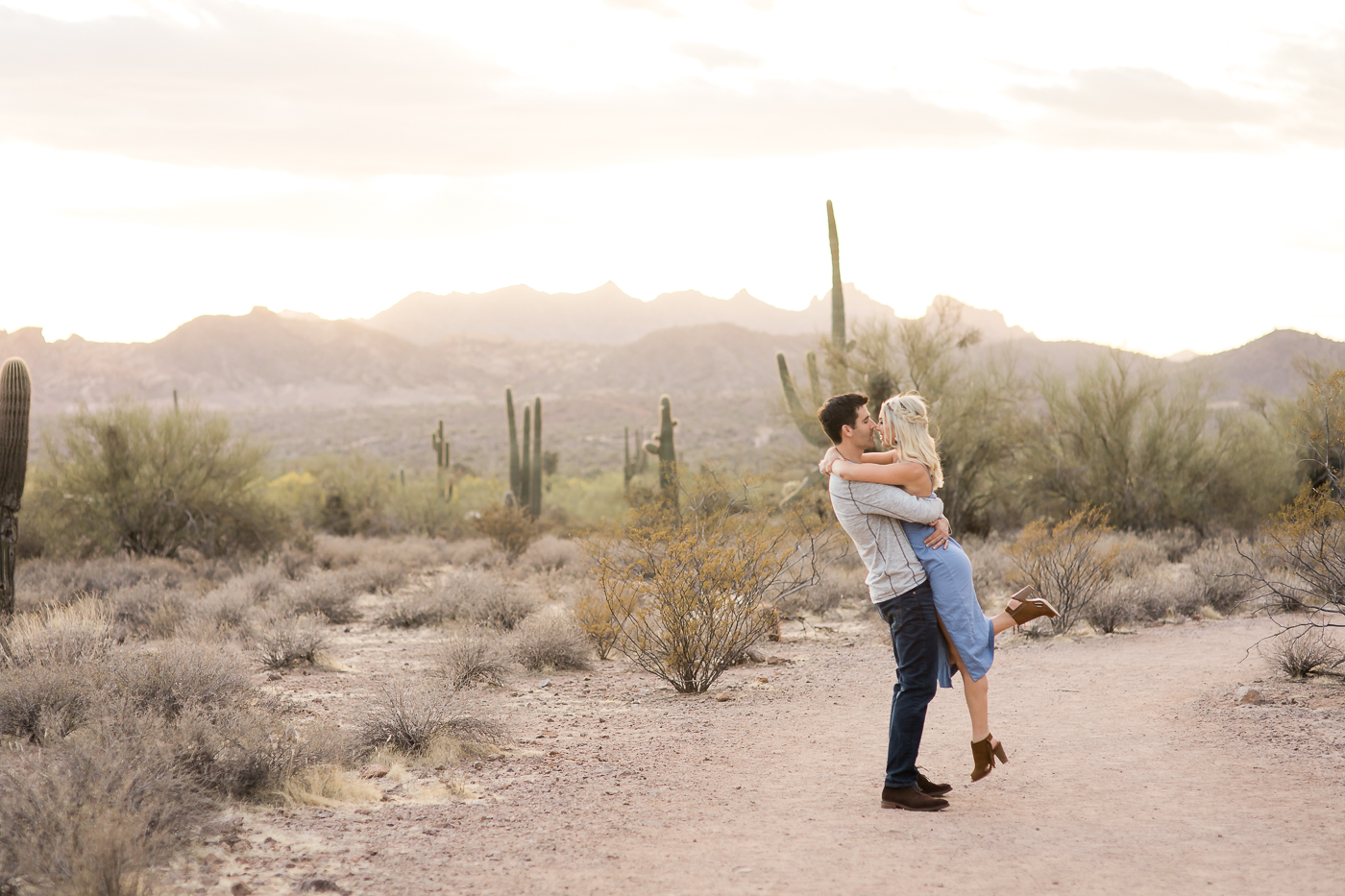 Erin Elizabeth of Wink and a Twirl and Hubby Photoshoot with Megan Lee of Megan Lee Photography in Arizona Desert Photoshoot