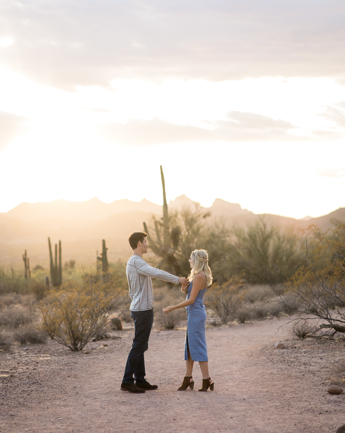 Erin Elizabeth of Wink and a Twirl and Hubby Photoshoot with Megan Lee of Megan Lee Photography in Arizona Desert Photoshoot