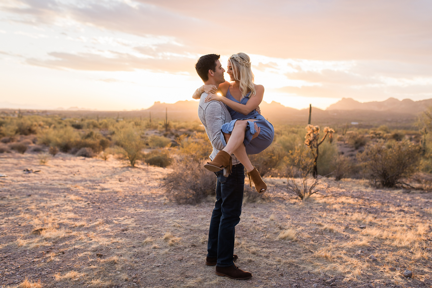 Erin Elizabeth of Wink and a Twirl and Hubby Photoshoot with Megan Lee of Megan Lee Photography in Arizona Desert Photoshoot