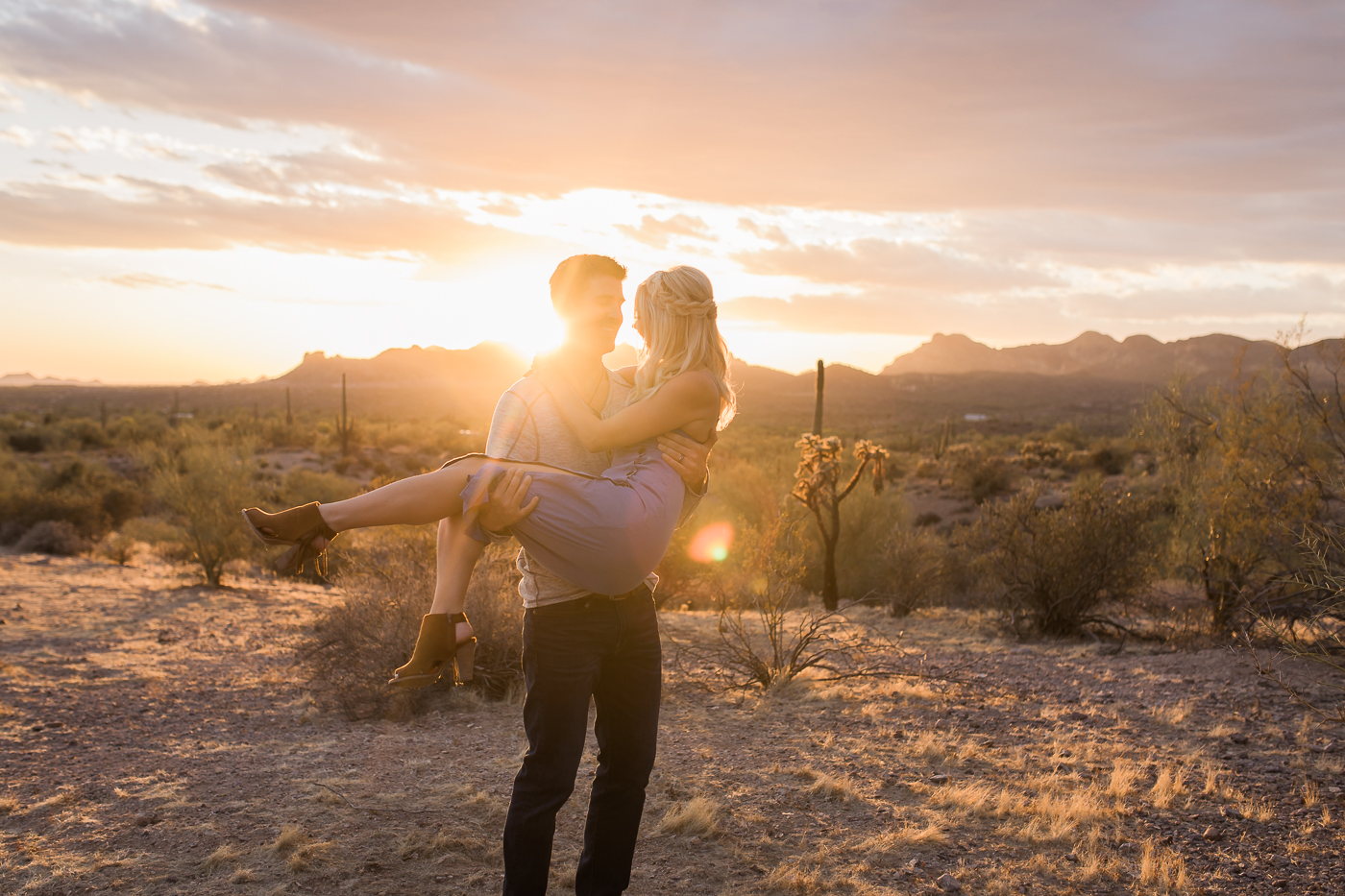 Erin Elizabeth of Wink and a Twirl and Hubby Photoshoot with Megan Lee of Megan Lee Photography in Arizona Desert Photoshoot