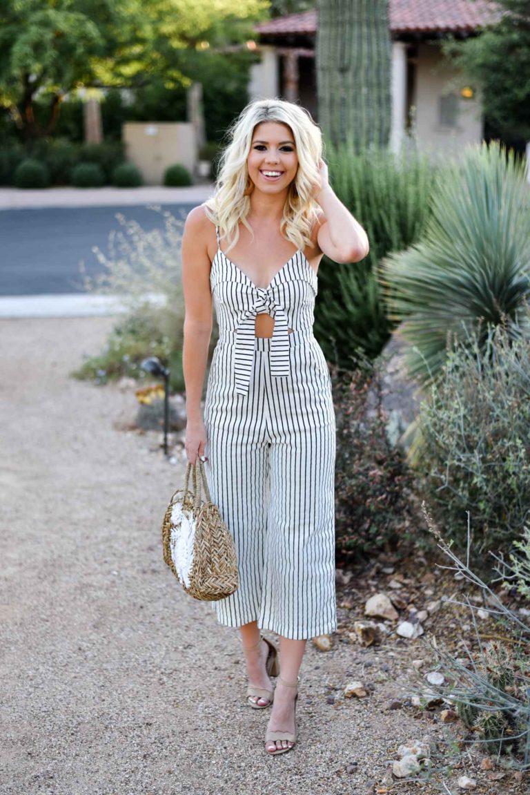 The Most Fab Pinstriped Jumpsuit - Wink and a Twirl