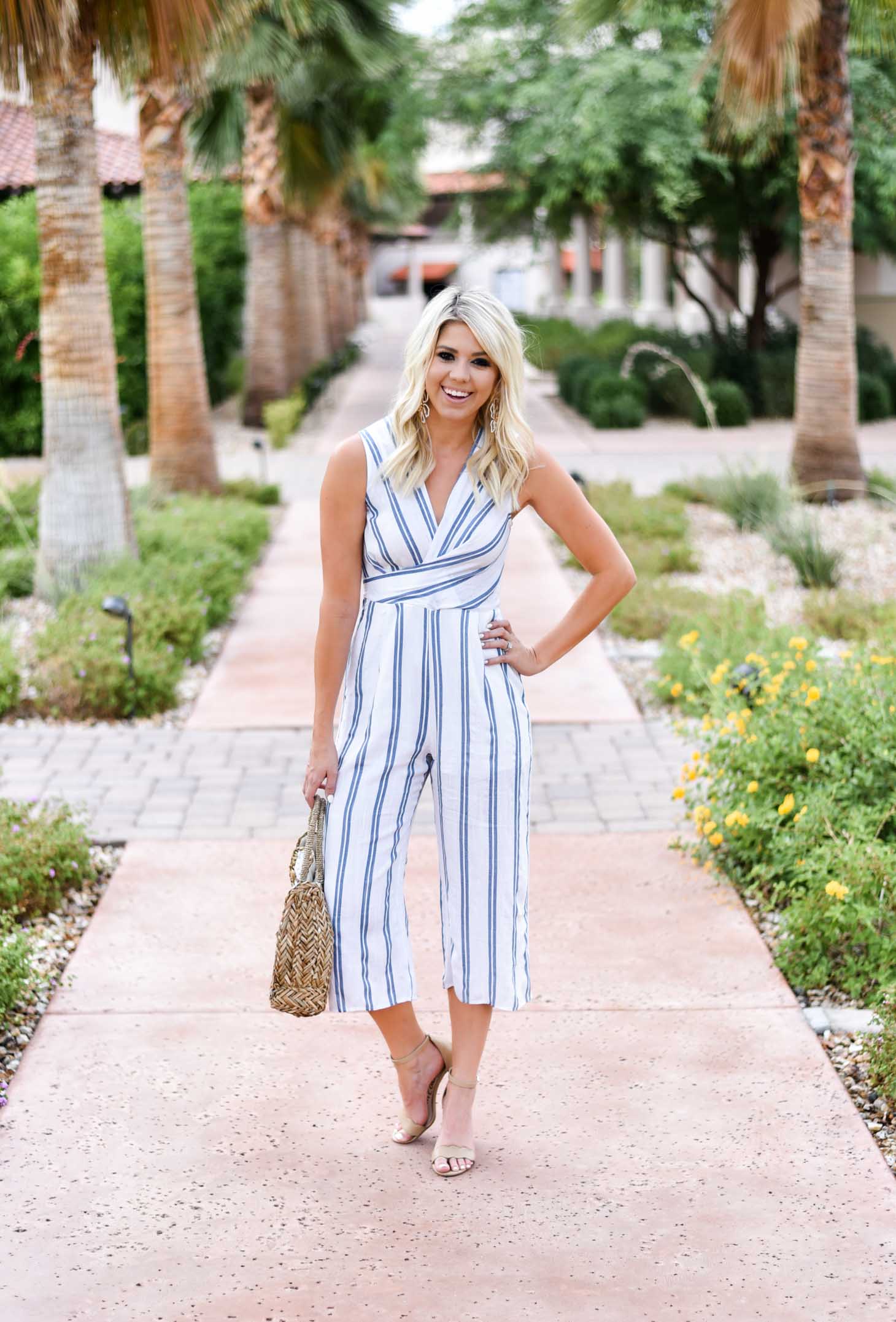 Erin Elizabeth of Wink and a Twirl shares this Vici Dolls striped jumpsuit