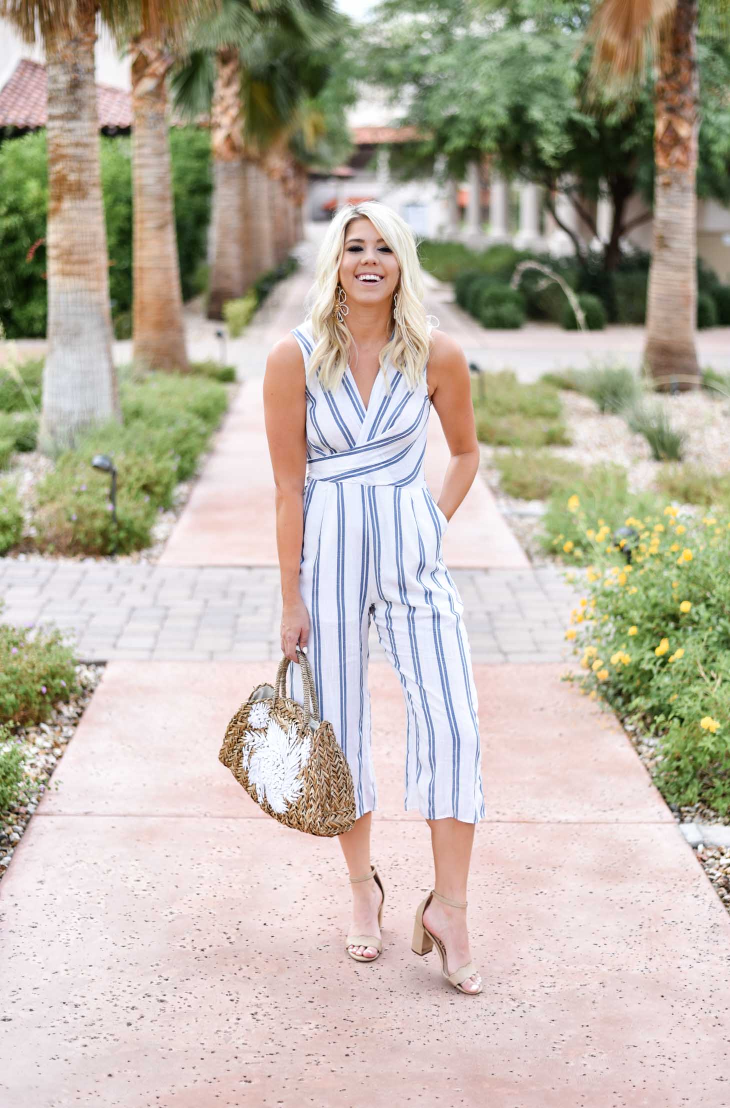 Erin Elizabeth of Wink and a Twirl shares this Vici Dolls striped jumpsuit