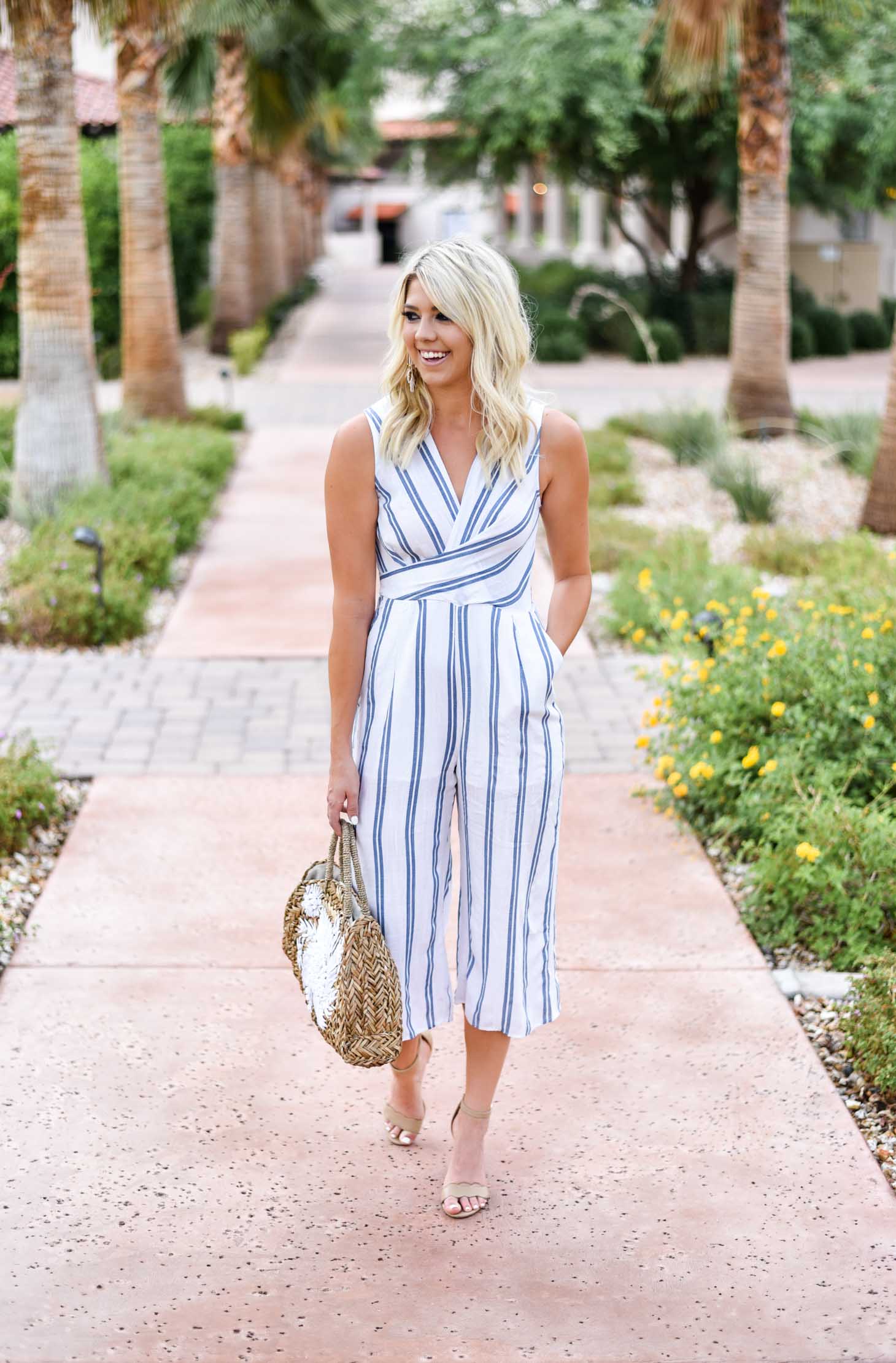 Erin Elizabeth of Wink and a Twirl shares this Vici Dolls striped jumpsuit
