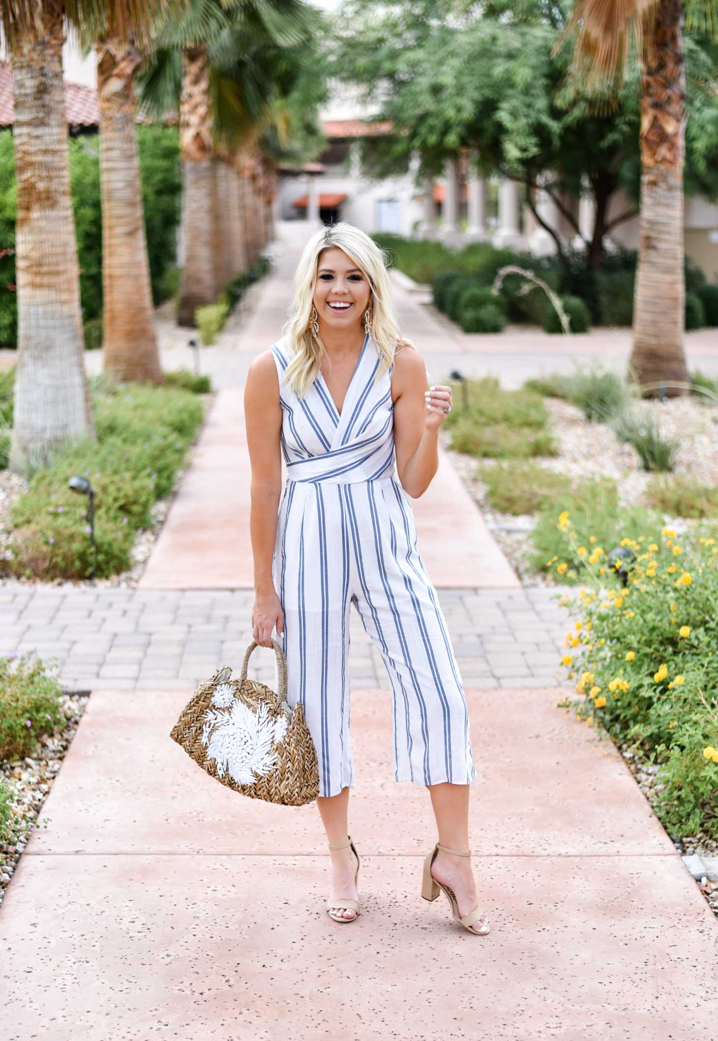 Erin Elizabeth of Wink and a Twirl shares this Vici Dolls striped jumpsuit