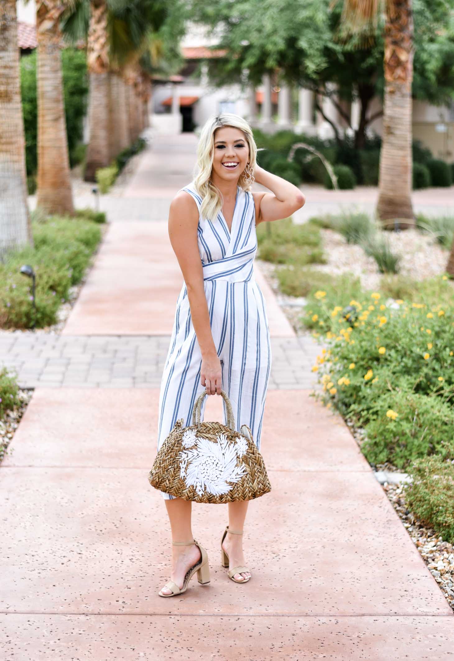 Erin Elizabeth of Wink and a Twirl shares this Vici Dolls striped jumpsuit