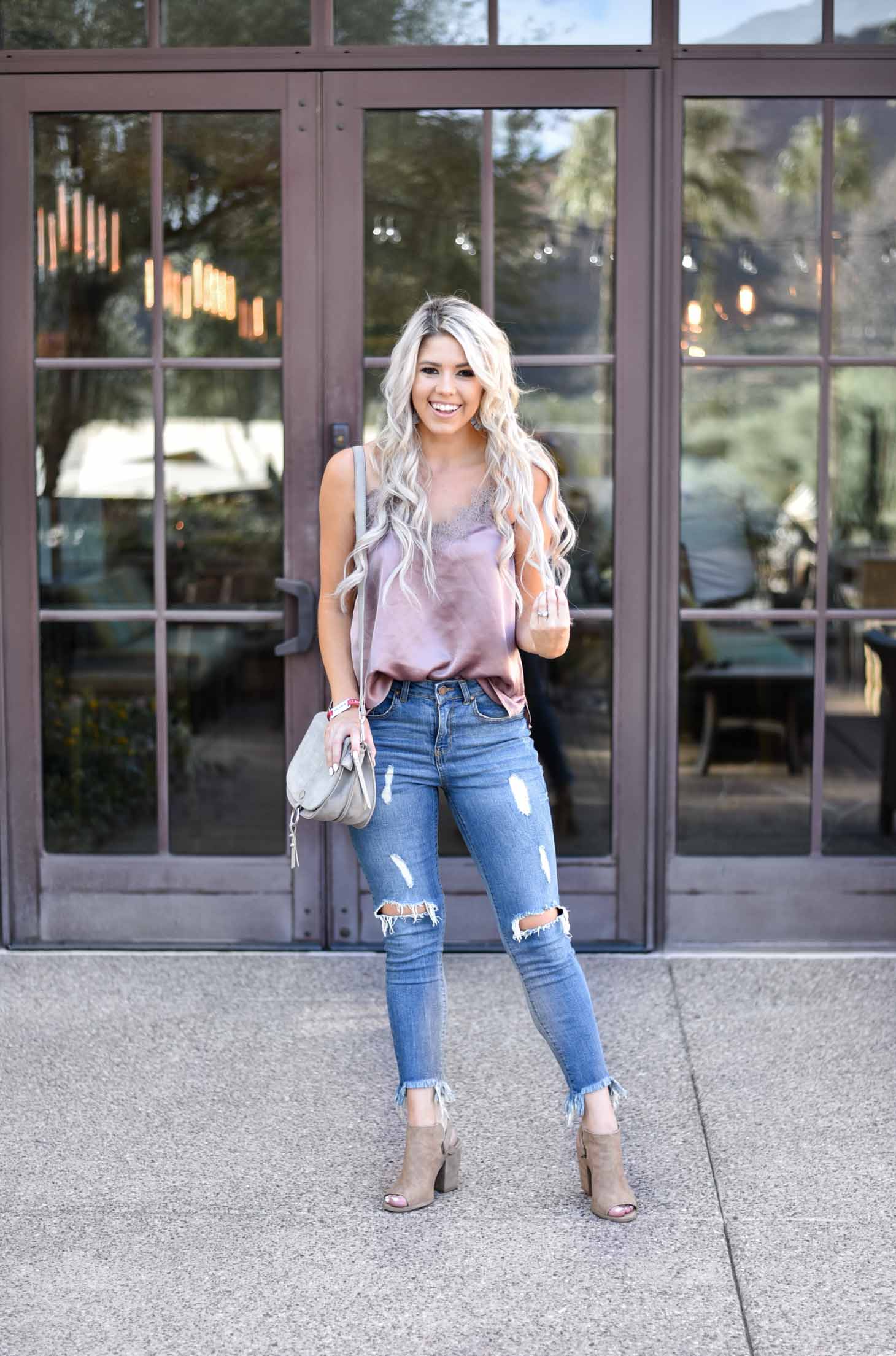 Erin Elizabeth of Wink and a Twirl shares the must have cami to wear with jeans this Fall from Pink Lily Boutique