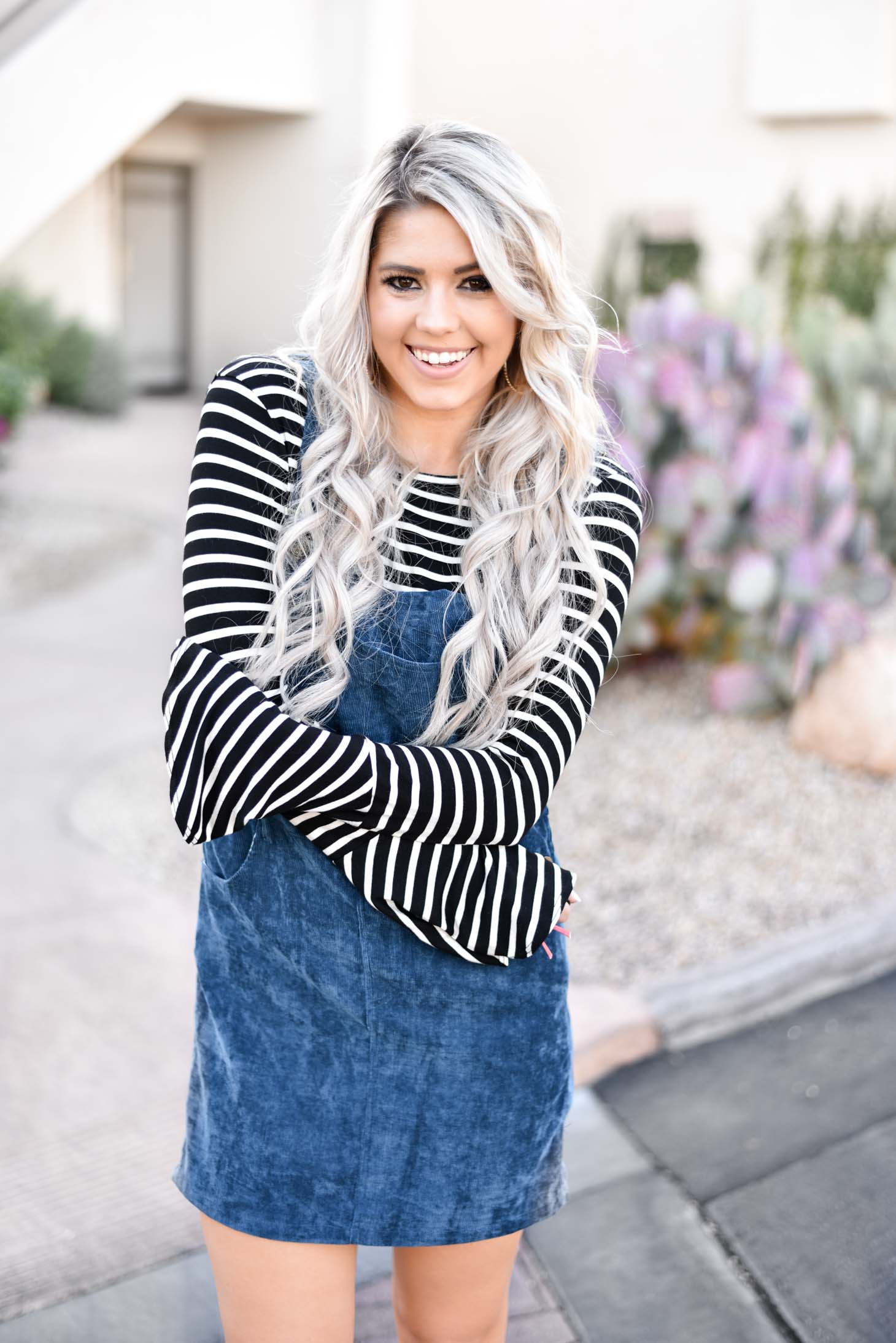 Erin Elizabeth of Wink and a Twirl shares the cutest blue jumper for Fall with Pink Lily Boutique