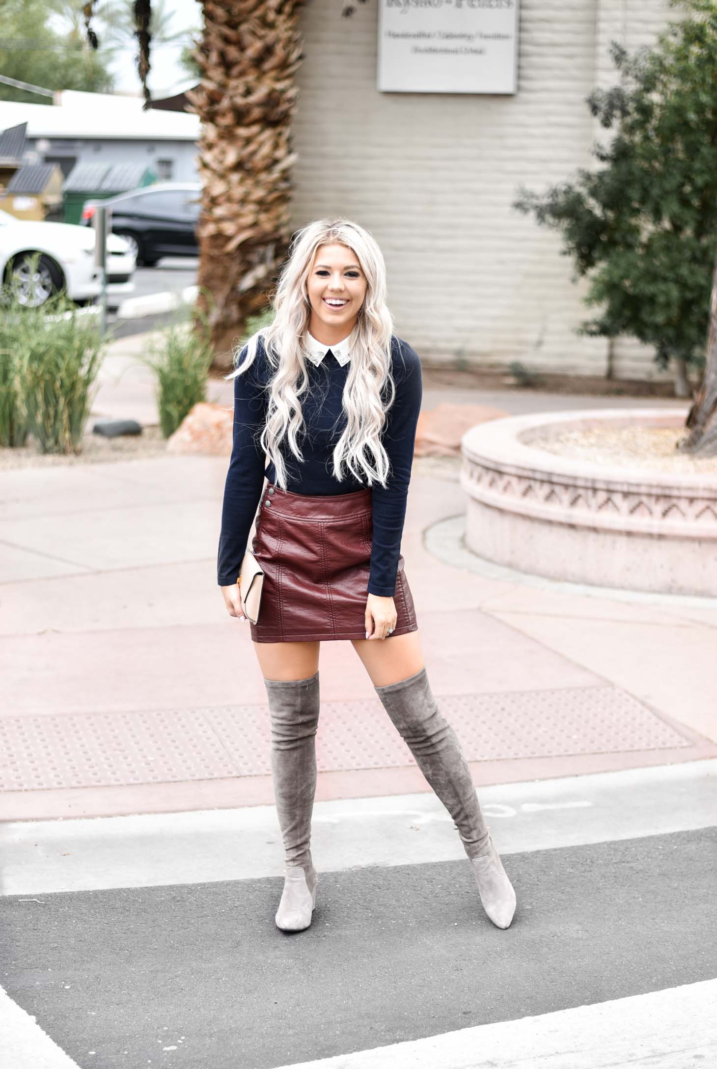 Erin Elizabeth of Wink and a Twirl shares the must have collard top from CeCes Sportswear at Nordstrom