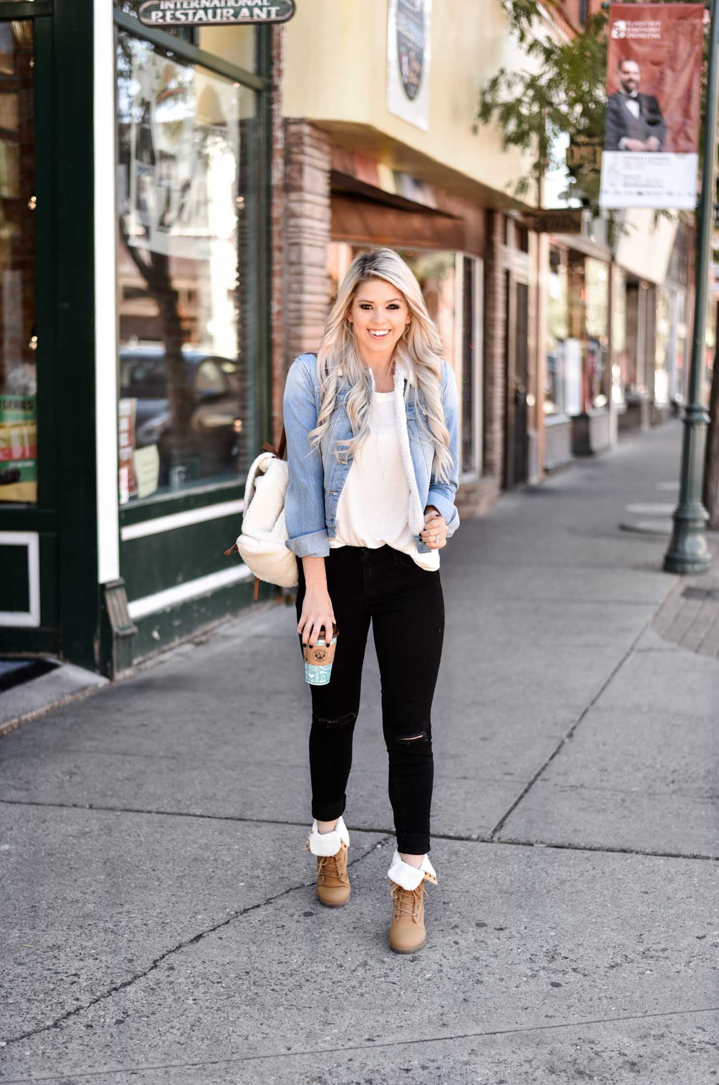 Erin Elizabeth of Wink and a Twirl shares a day and night look for Fall with Discovery Clothing