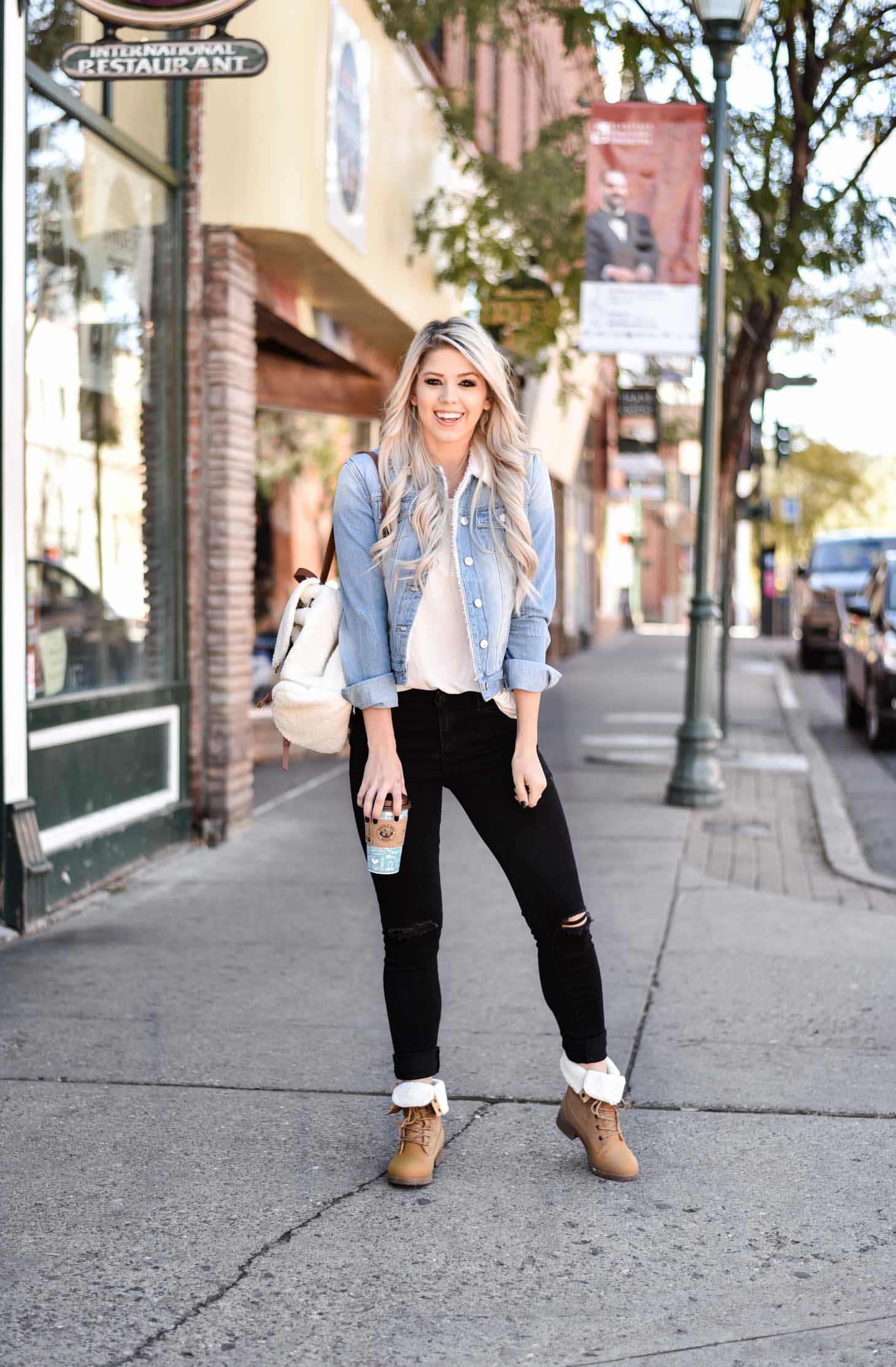 Erin Elizabeth of Wink and a Twirl shares a day and night look for Fall with Discovery Clothing