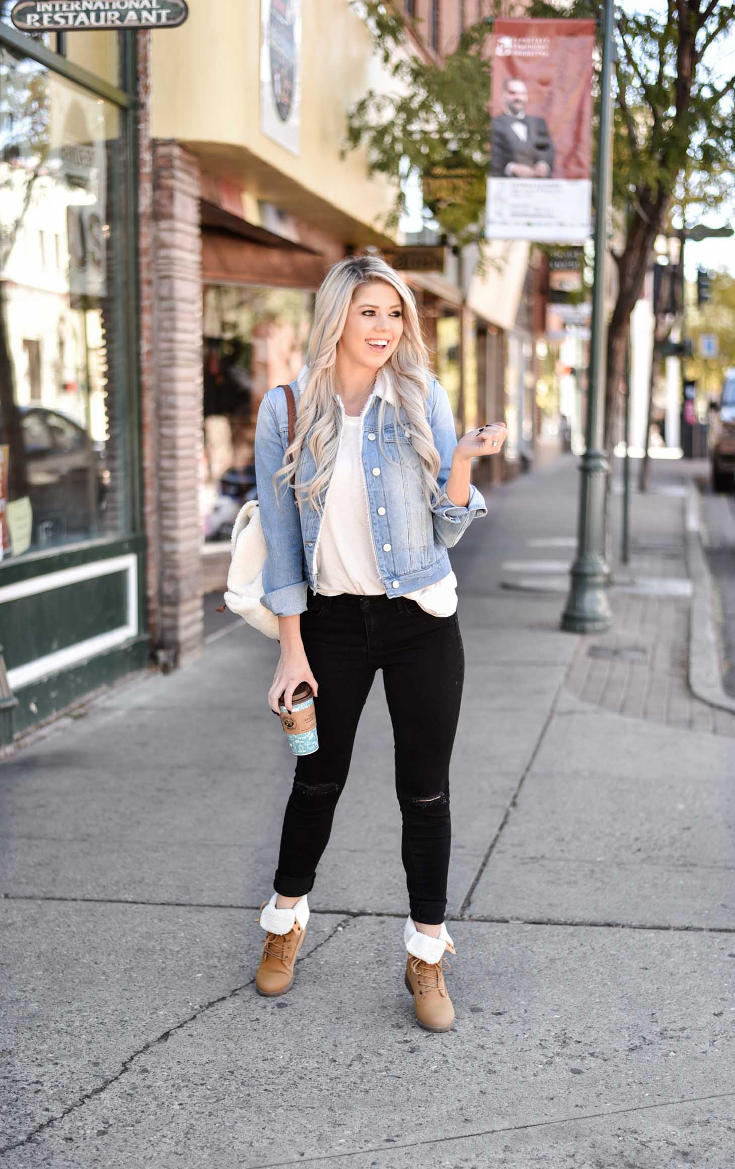 Erin Elizabeth of Wink and a Twirl shares a day and night look for Fall with Discovery Clothing