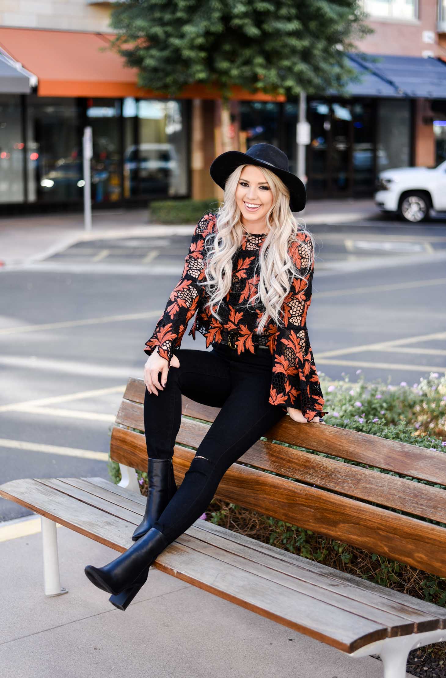 Erin Elizabeth of Wink and a Twirl shares the perfect fall look from Lulus