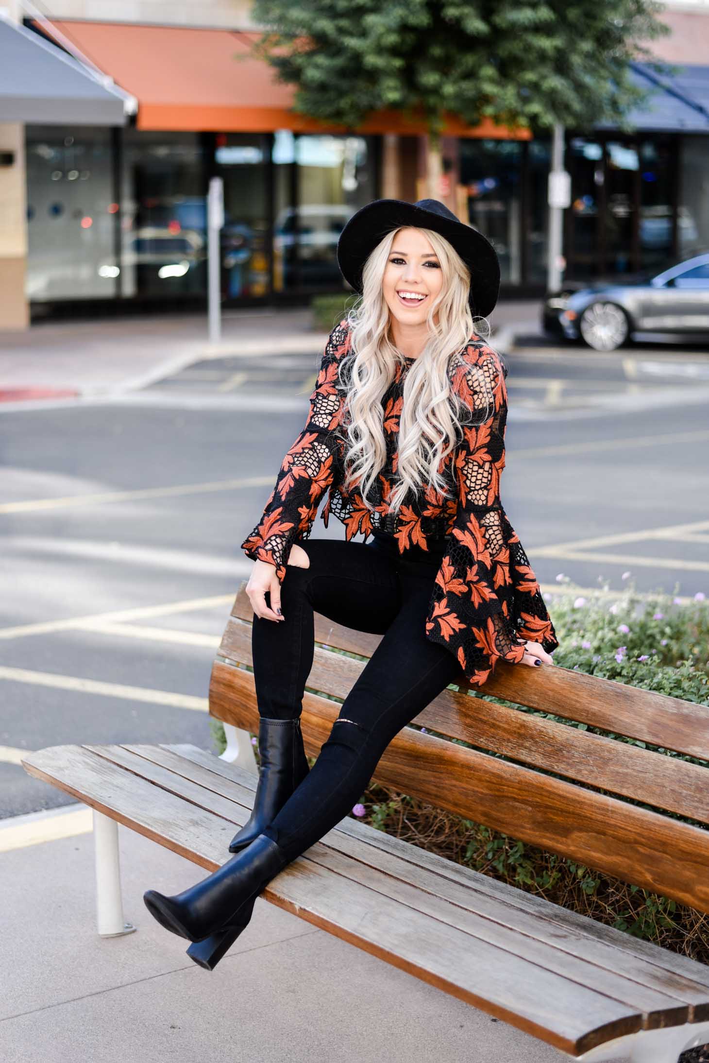 Erin Elizabeth of Wink and a Twirl shares the perfect fall look from Lulus