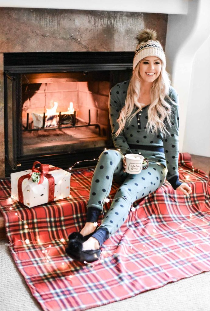 Erin Elizabeth of Wink and a Twirl shares her favorite sets of holiday pjs during her stay at Enzian Inn in Leavenworth, Washington