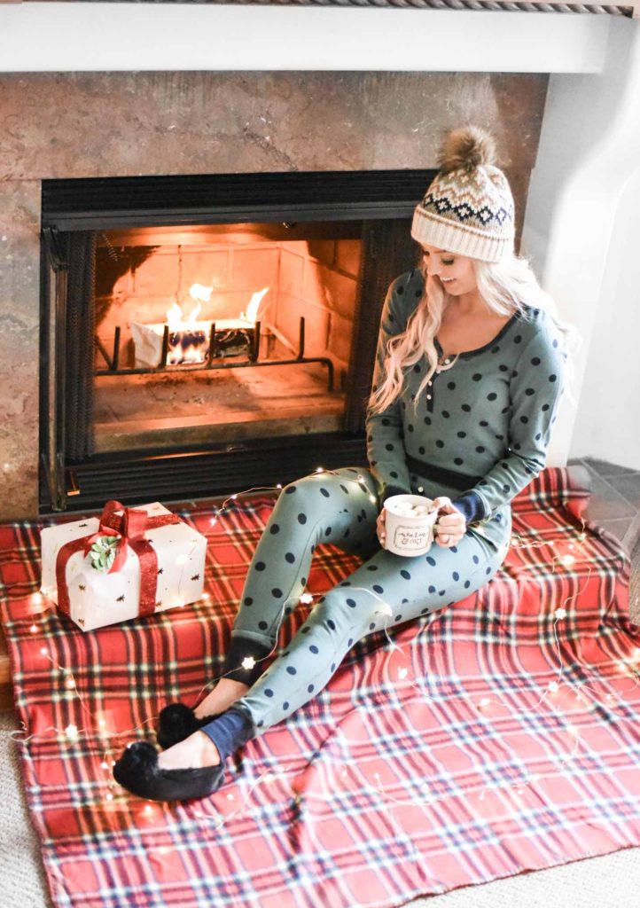 Erin Elizabeth of Wink and a Twirl shares her favorite sets of holiday pjs during her stay at Enzian Inn in Leavenworth, Washington