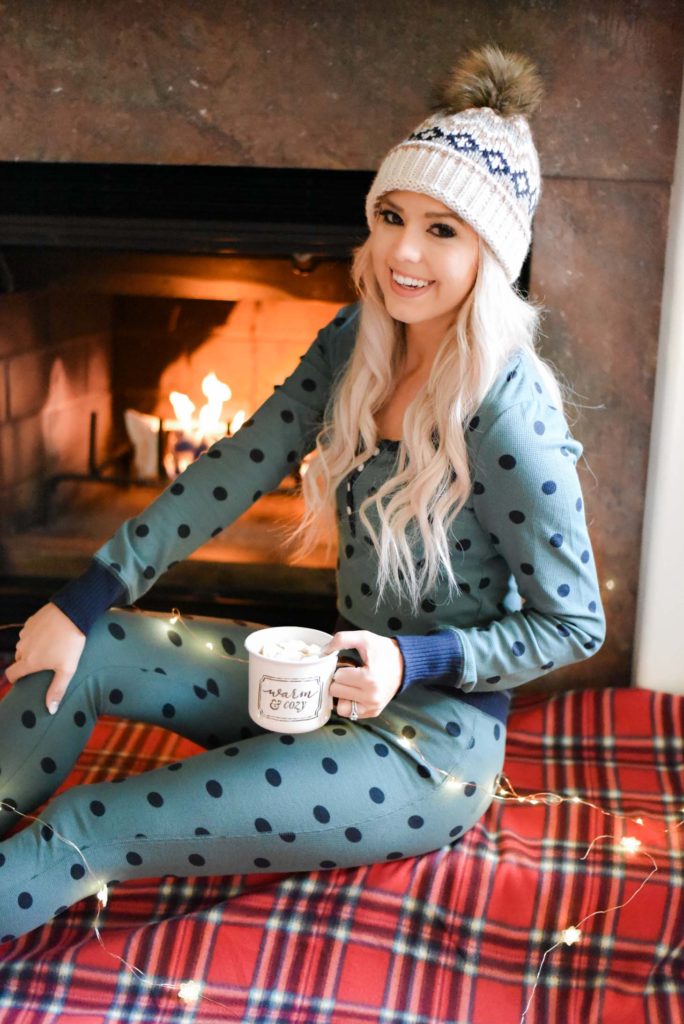 Erin Elizabeth of Wink and a Twirl shares her favorite sets of holiday pjs during her stay at Enzian Inn in Leavenworth, Washington