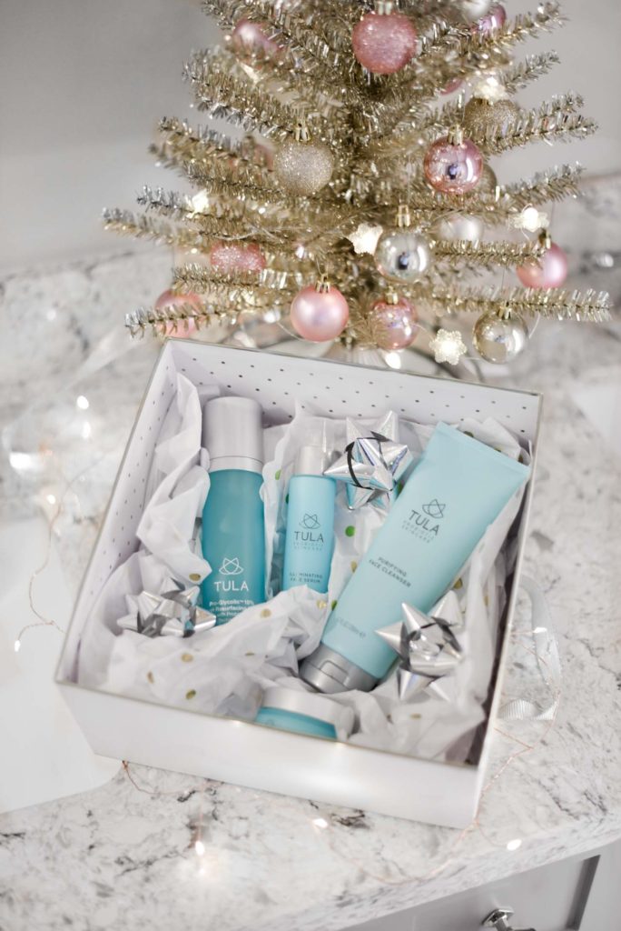 Erin Elizabeth of Wink and a Twirl shares her Tula skincare routine and holiday picks