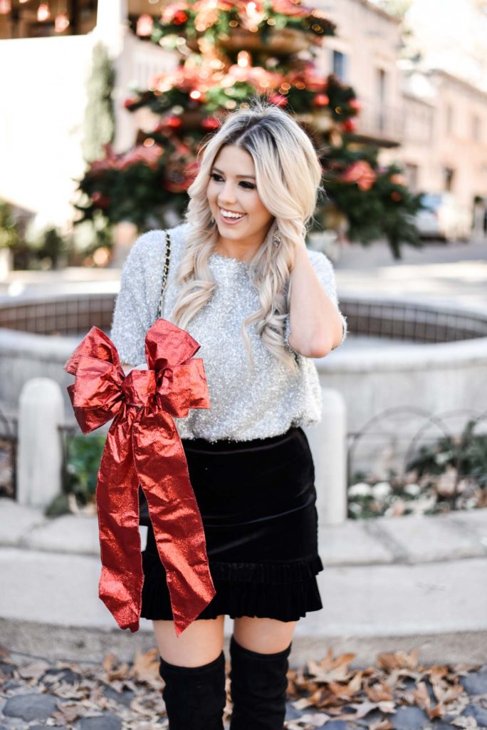 Erin Elizabeth of Wink and a Twirl shares a more casual and comfortable holiday look from Valentina Blvd