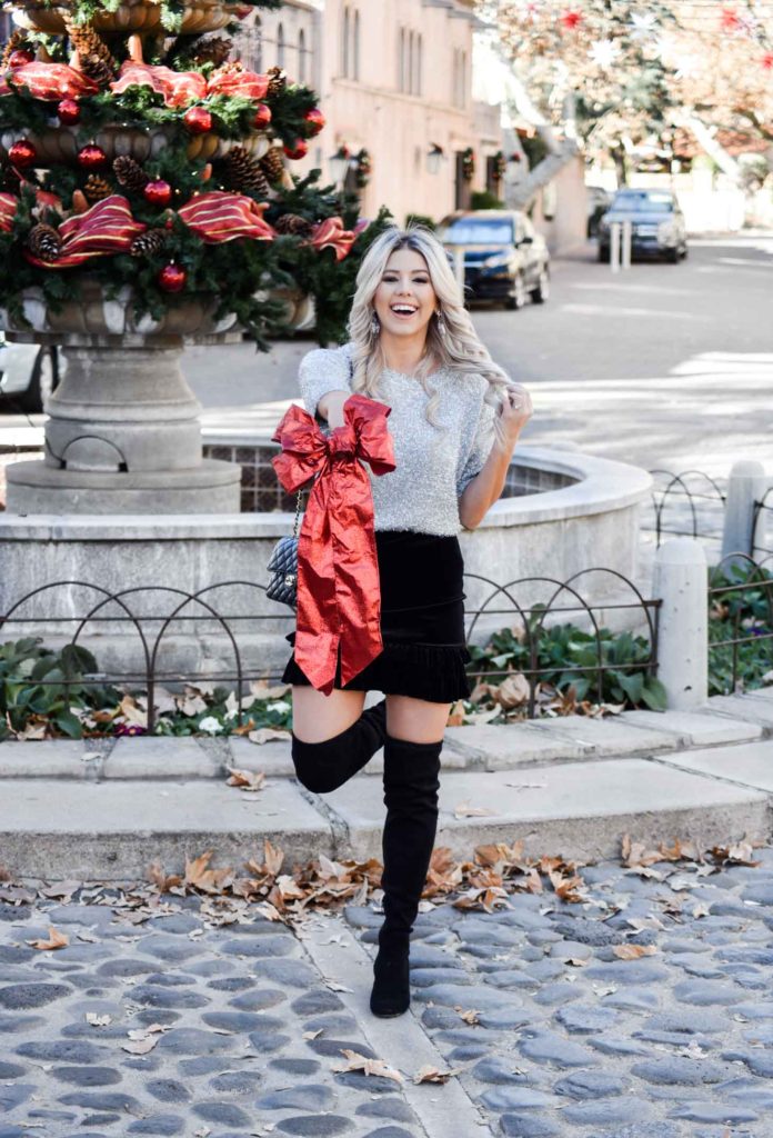 Erin Elizabeth of Wink and a Twirl shares a more casual and comfortable holiday look from Valentina Blvd