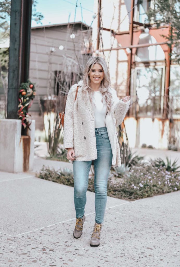Erin Elizabeth of Wink and a Twirl shares the perfect winter teddy coat from Chicwish