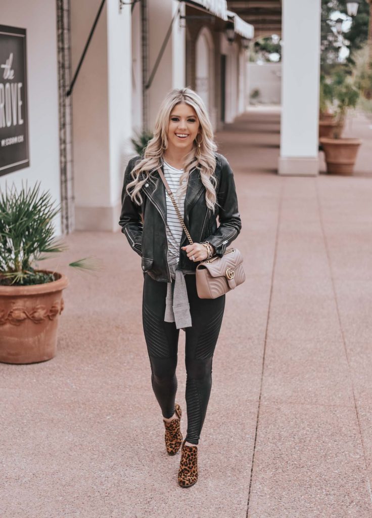 Erin Elizabeth of Wink and a Twirl shares the perfect leather leggings and jacket!