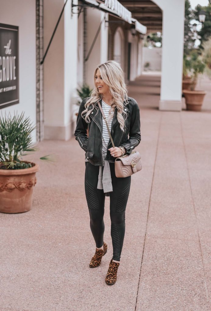 Erin Elizabeth of Wink and a Twirl shares the perfect leather leggings and jacket!