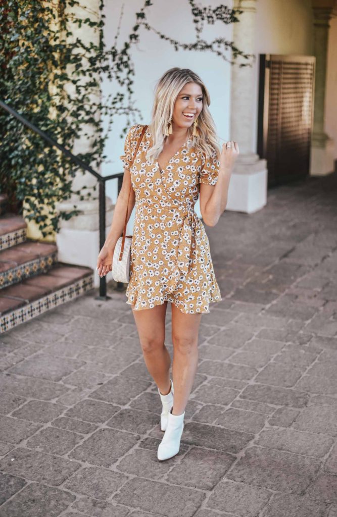 Floral dress with hot sale ankle boots